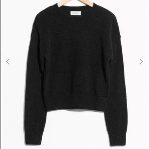 Black Mohair and Wool Blend Sweater